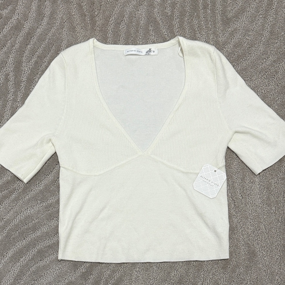 Altar'd State Ivory Knit Sweater